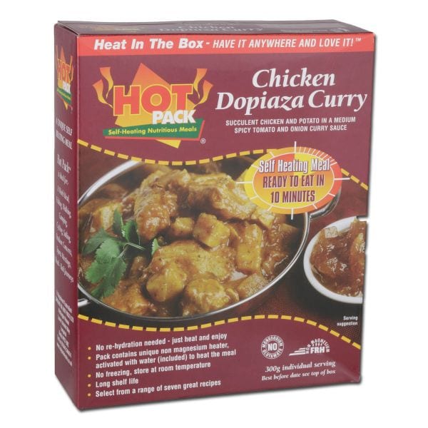 Hot Pack Heating Meal pollo Curry Dopiaza 480 g