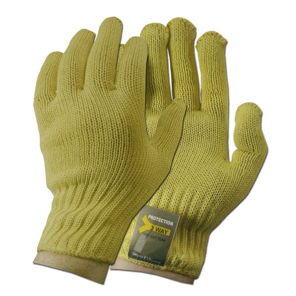 Cut resistant knit gloves