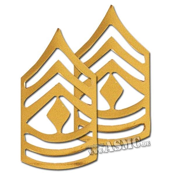 Distintivi di rango in metallo Primo Sergente US lucidi