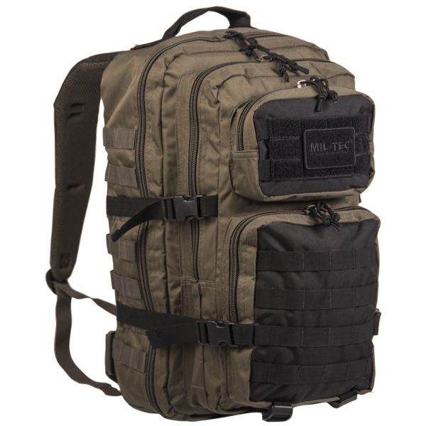 Zaino US Assault Pack LG marca Mil-Tec ranger green nero