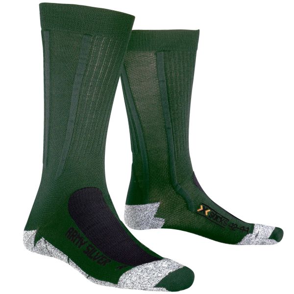 Calze Army, X-Socks, lunghe, argento