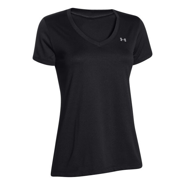 T-Shirt da donna collo a V UA Tech colore nero