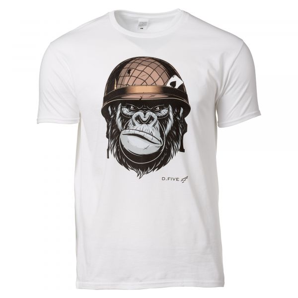 T-Shirt marca Defcon 5 Monkey Helmet colore bianco