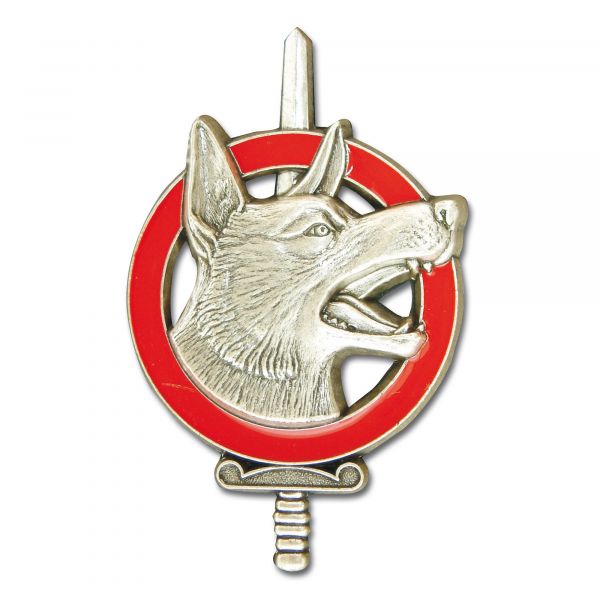 Distintivo francese in metallo cane guida con spada