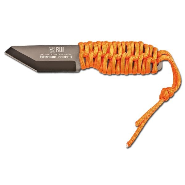 Mini coltello lama Tanto marca RUI arancio