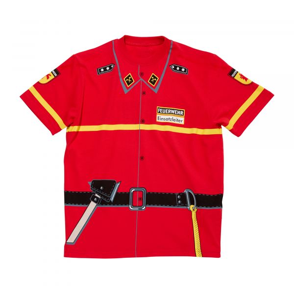 T-Shirt pompiere bambino rosso