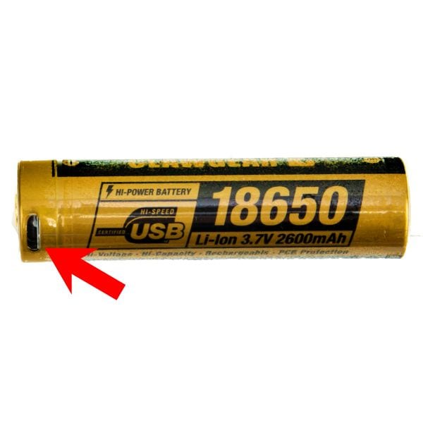 Batteria ClawGear 18650 3.7V 2600mAh Micro-USB