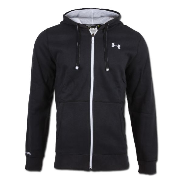 Maglia Under Armour Charged Cotton Rival Full Zip nera