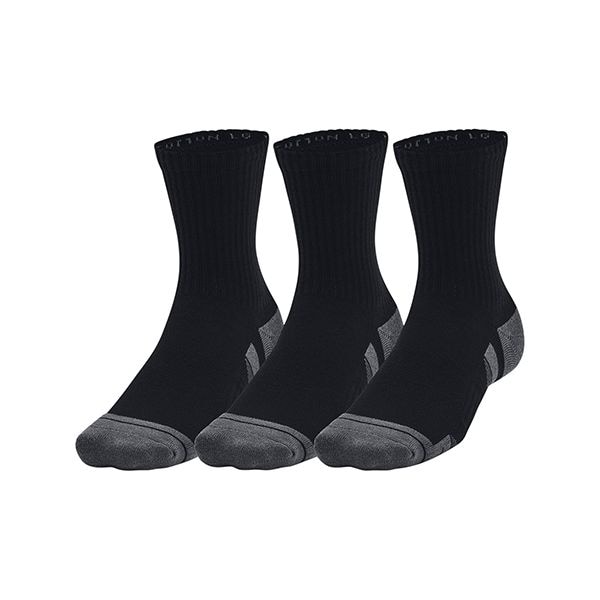 Under Armour Mid Crew-Socken Baumwolle 3er Pack schwarz grau