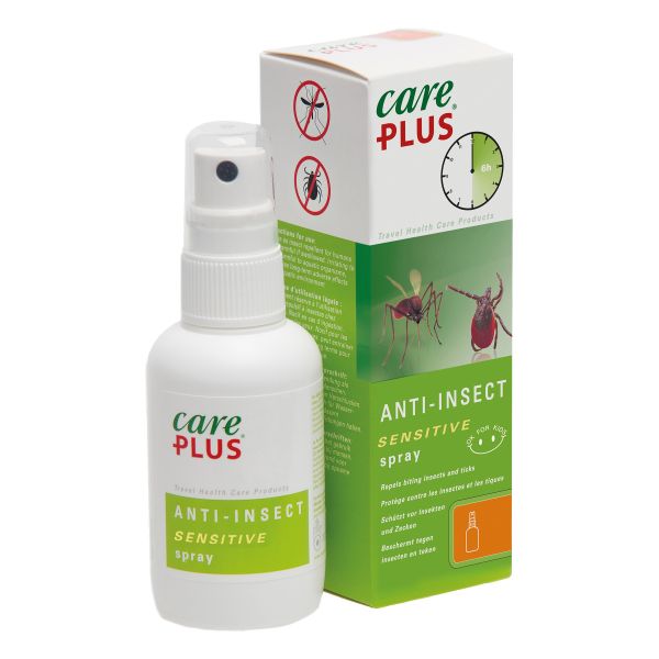 Spray repellente Sensistive marca Care Plus 60 ml