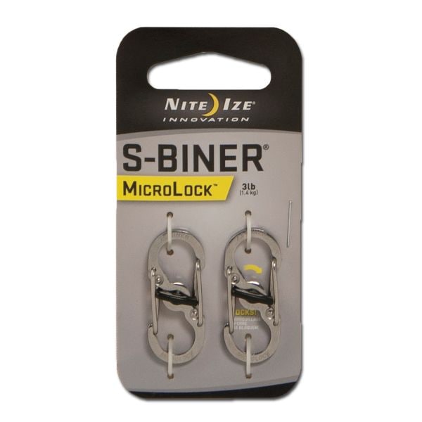 S-Biner Microlock acciaio inox 2-pack