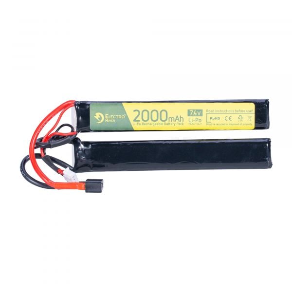 Batteria Electro River Li-Po 7.4 V 2000 mAh Dean stick dp 15/30C