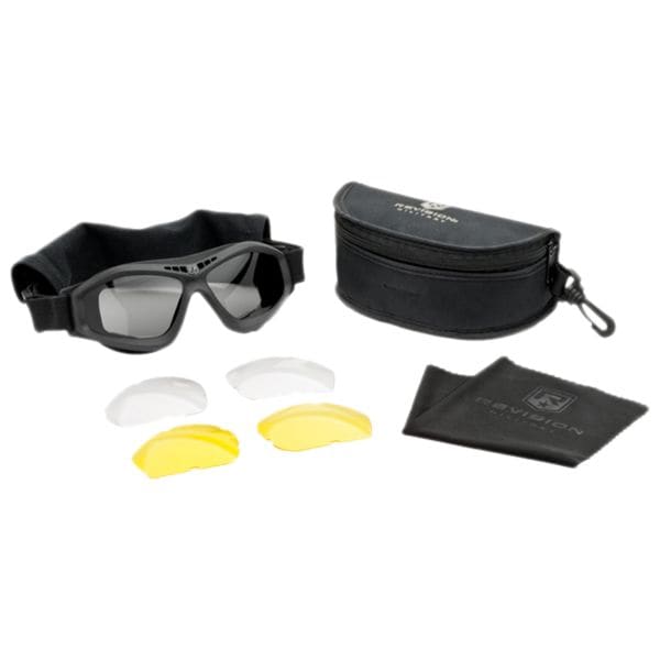 Kit occhiali Bullet Ant Mission marca Revision neri lente gialla